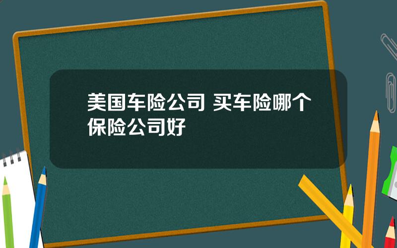 美国车险公司 买车险哪个保险公司好